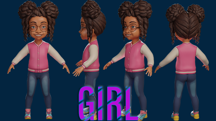 Girl Rigged Character