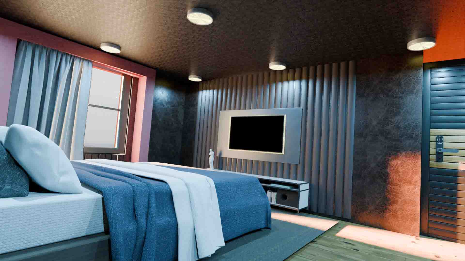 modern bedroom interior design render